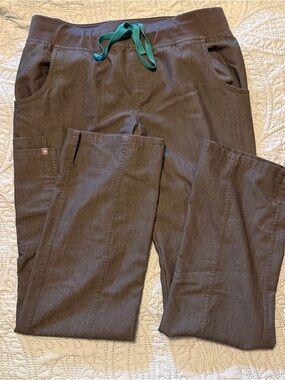 Figs Women's Graphite Scrub Pants with Teal Drawstring